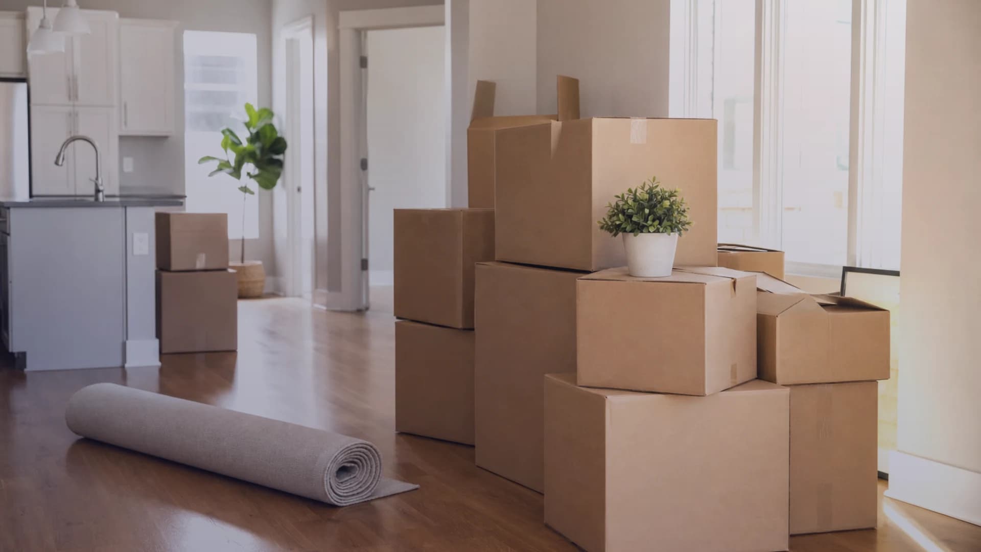 Cartons prêts pour un transport de colis vers La Réunion